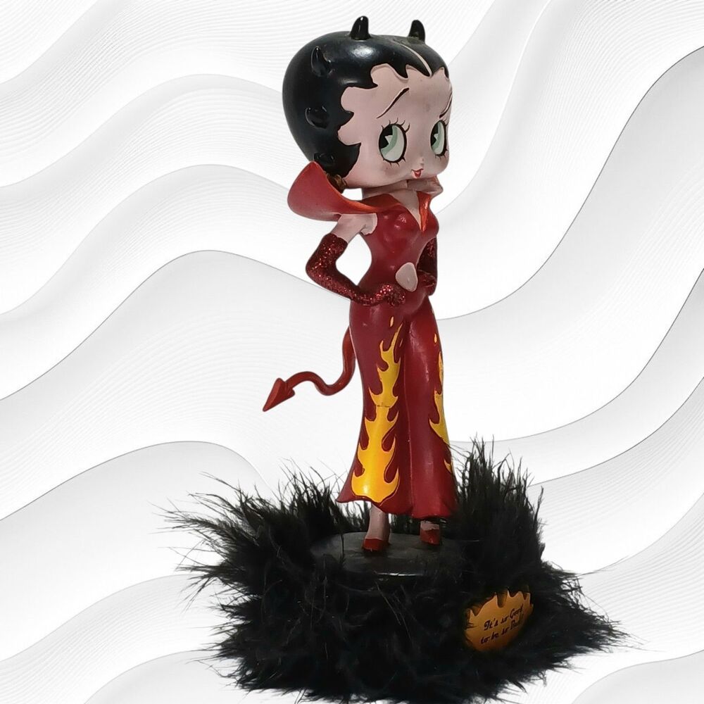 Betty Boop "Devil" Bobblehead 7" Figurine, Sign "It's So Good to be So Bad" GUC